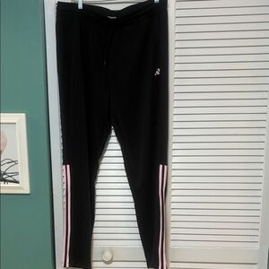 Adidas Womens Black Joggers with Light Pink Accents